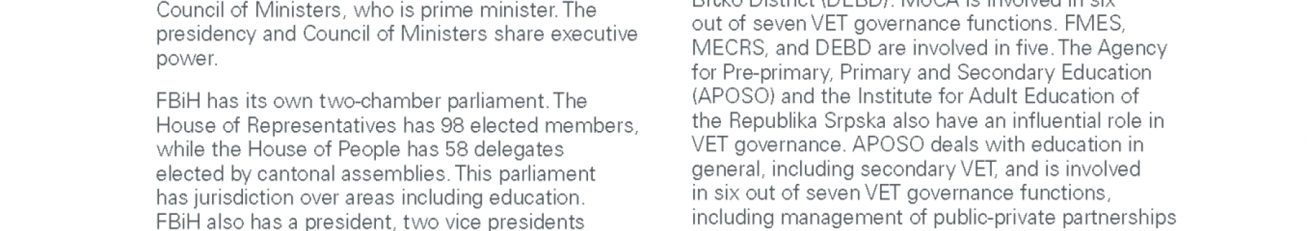 VET governance: Bosnia and Herzegovina