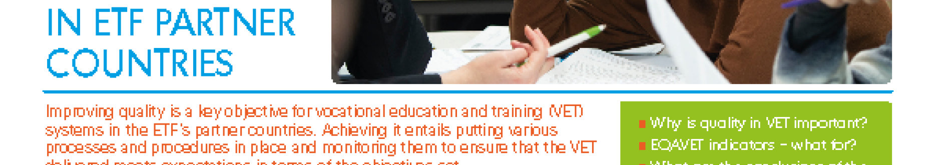 INFORM – Issue 26 – Monitoring vocational education and training quality in ETF partner countries
