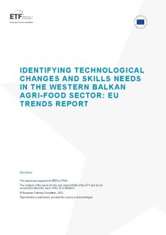Identifying technological changes and skills needs in the Western Balkan agri-food sector : EU trends report cover