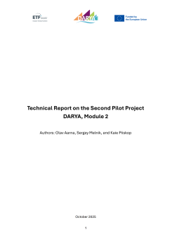 Technical Report on the Second Pilot Project DARYA, Module 2