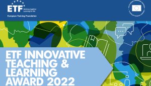 colourful shapes (heads, books, teacher in front of class...)