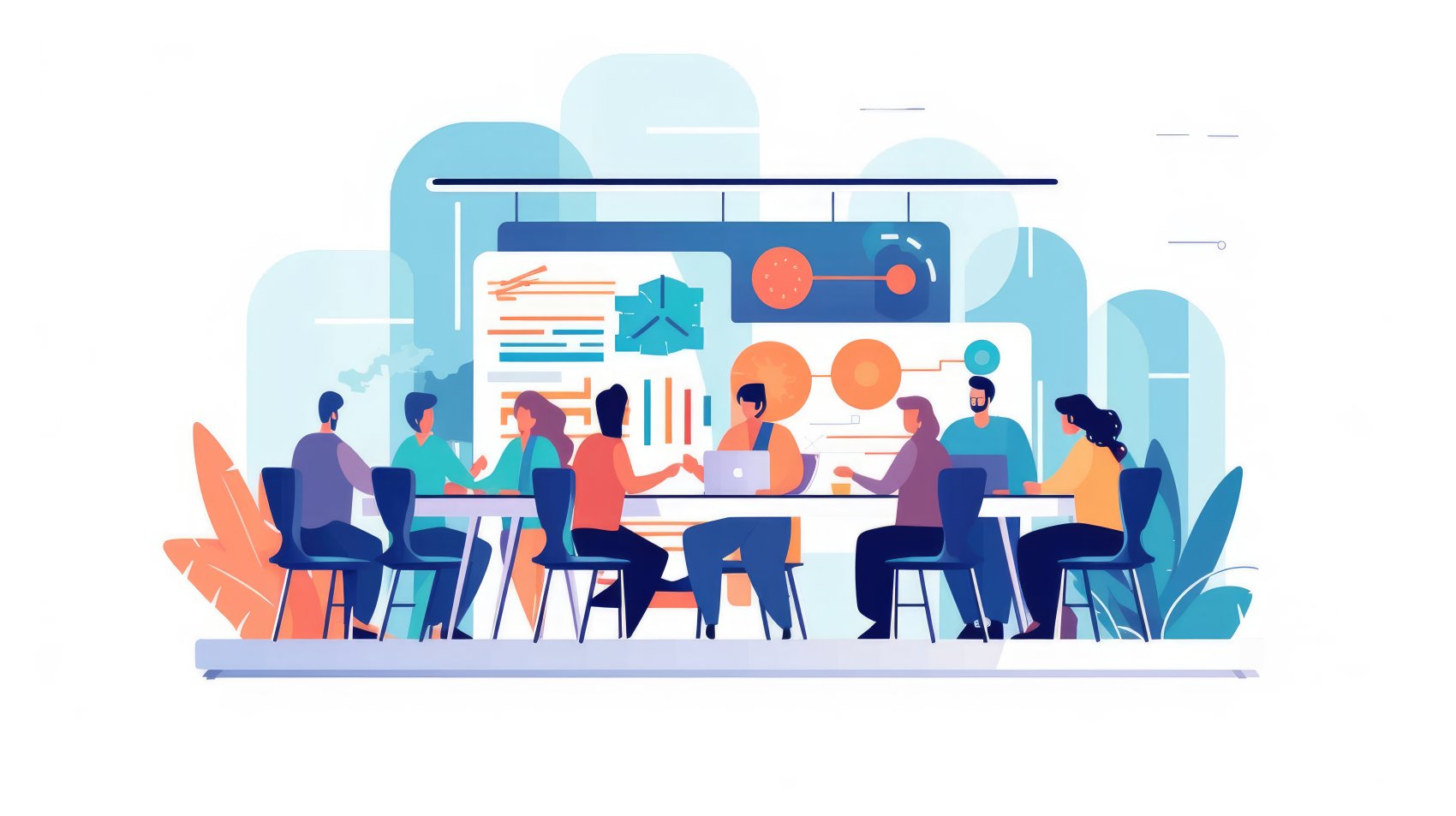 People working together around a desk