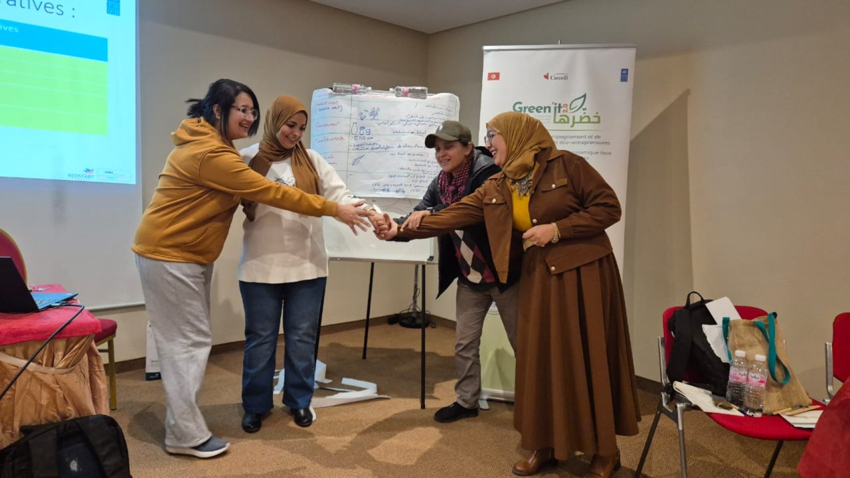 Women from rural Tunisia attending a green skills training course
