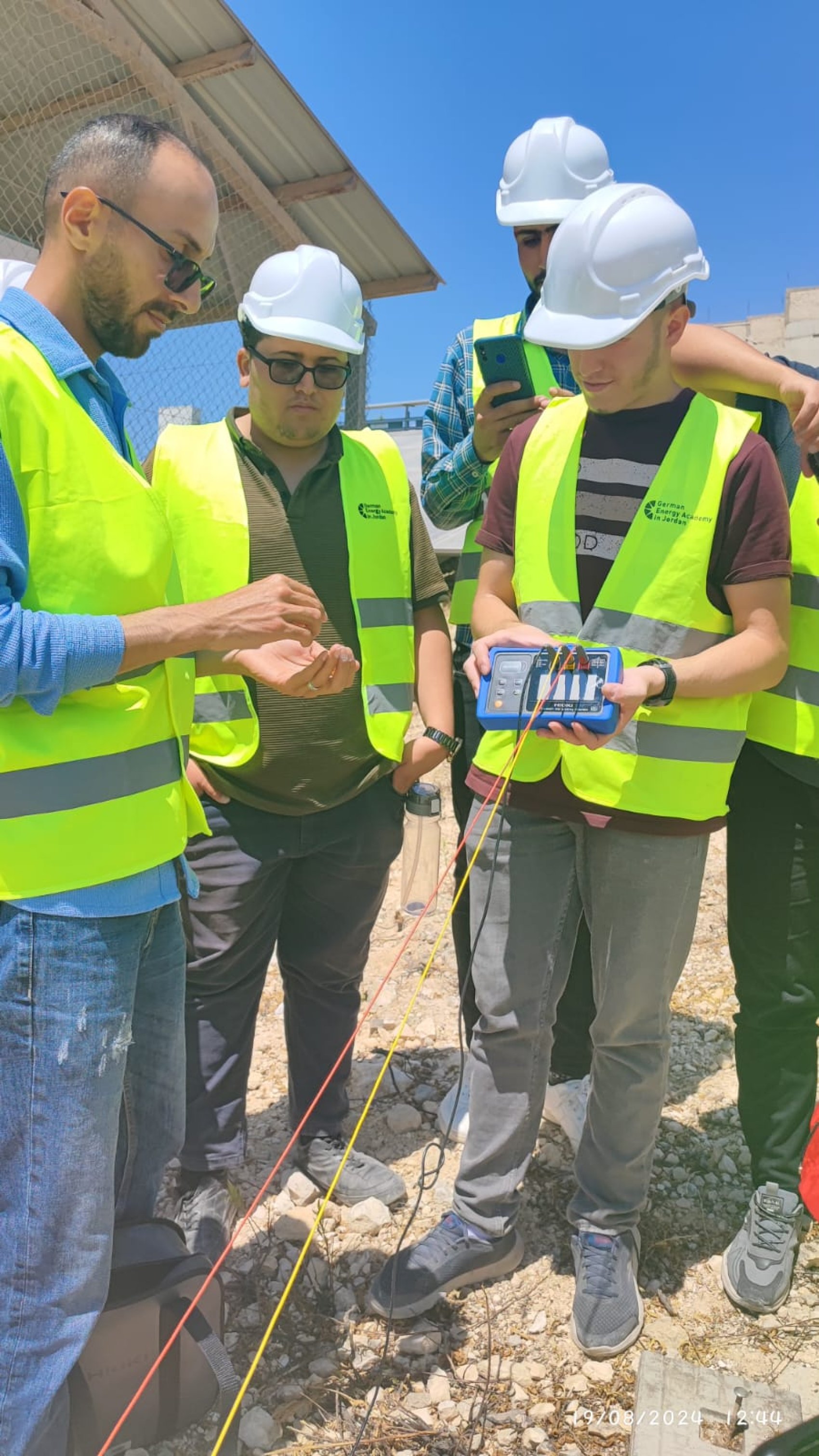 Solar panel trainees with trainer