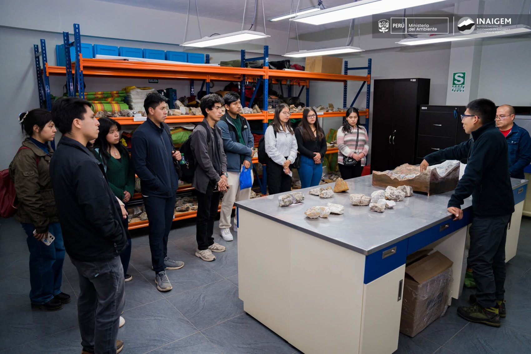 Group of young glacier ambassadors in a lesson