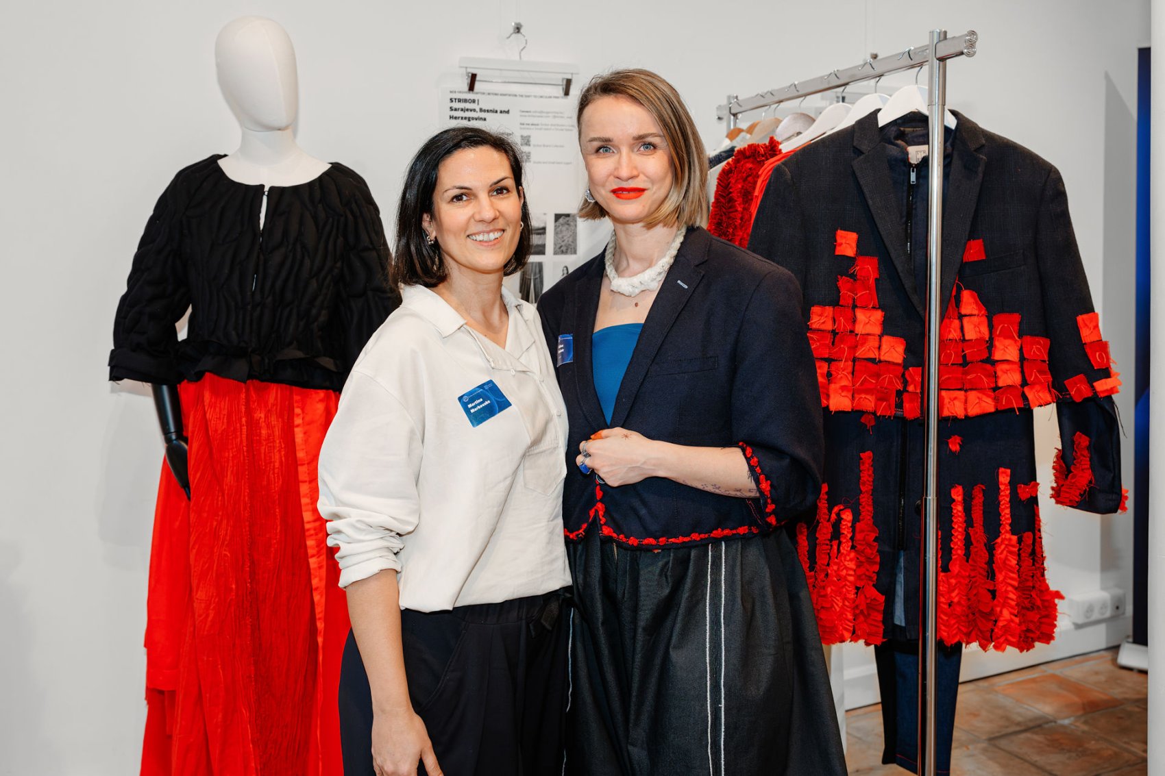 Two women designers and clothes