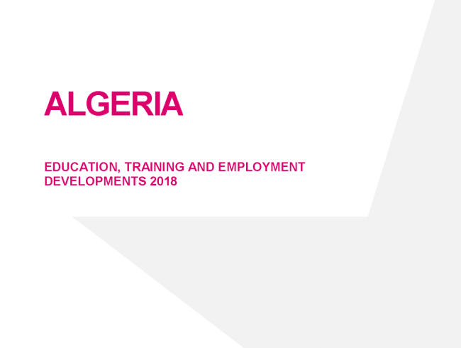 Algeria: Education, training and employment developments 2018