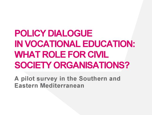 Policy dialogue in vocational education: What role for civil society organisations? 