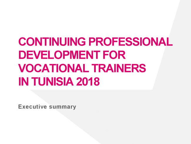 Continuing professional development for vocational trainers in Tunisia 2018