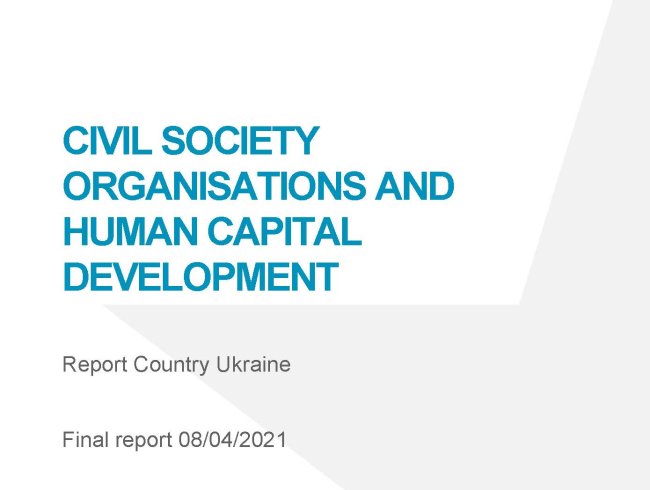 Civil society organisations and human capital development – Ukraine_cover