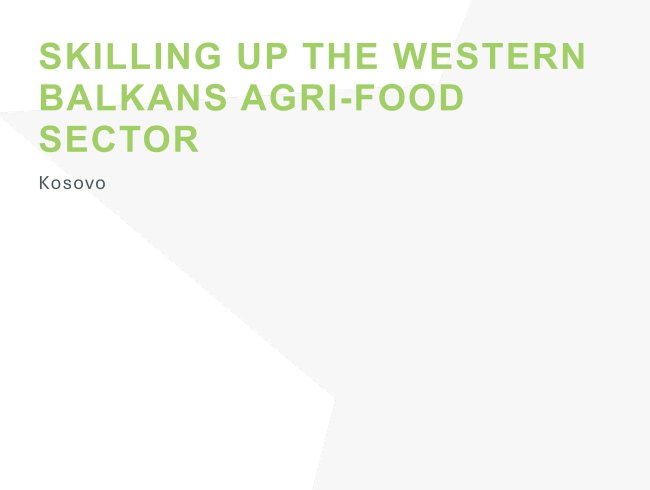 Skilling up the Western Balkans agri-food sector: Kosovo