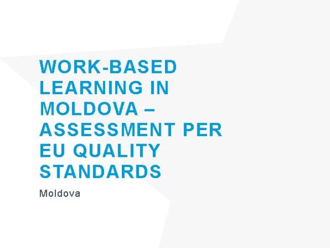 Work-based learning in Moldova - Assessment per EU quality standards