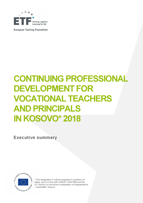 Continuing professional development for vocational teachers and principals in Kosovo 2018
