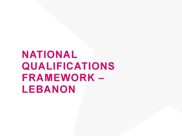 National qualifications framework – Lebanon_cover