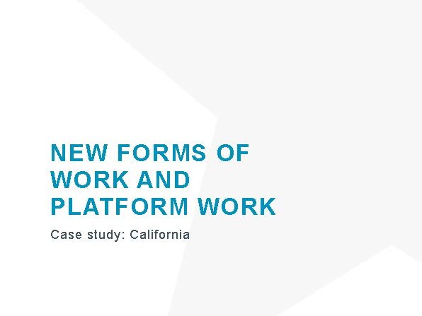 New forms of work and platform work: California case study_cover