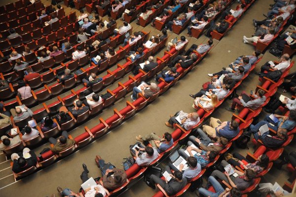 People attending a conference