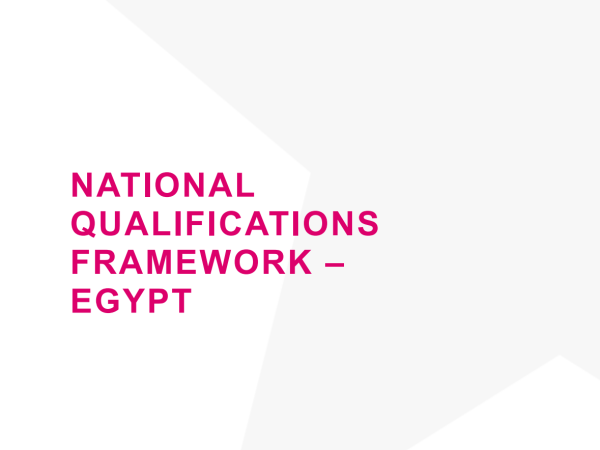National qualifications framework – Egypt
