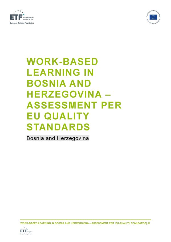 Work-based learning in Bosnia and Herzegovina - Assessment per EU quality standards