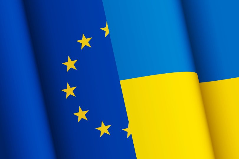 Ukraine EU flags